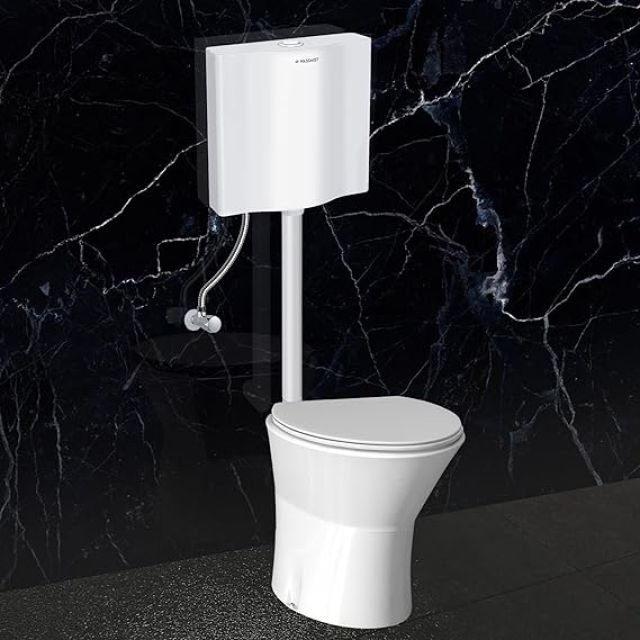 Wassmist Single Flush Tank for Toilet / 10 LTR Water Capacity Polypropylene Toilet Flush Tank/Top Flush Cistern