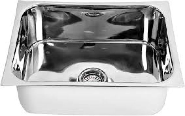 ATC Jindal Stainless Steel Single Bowl Kitchen Sink 24 X 18 X 9 Inches (4 kg) with SS Kitchen Sink Coupling || Glossy Finish