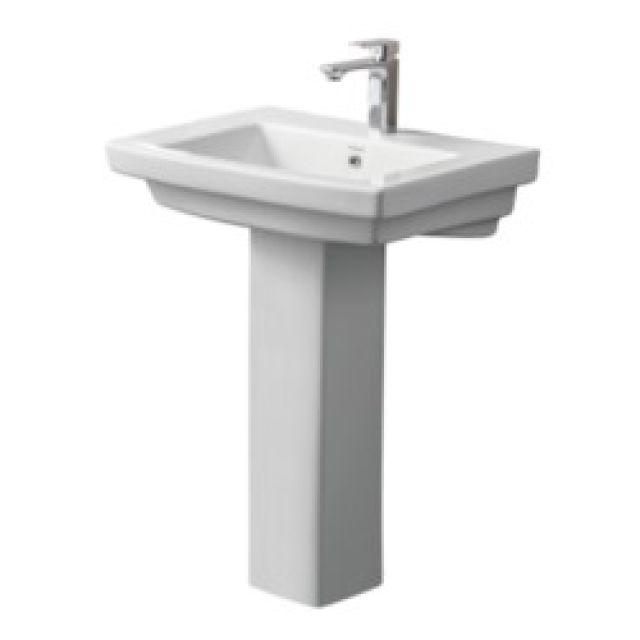 Varmora Felice 615x445x830 Off White Pedestal Wash Basin