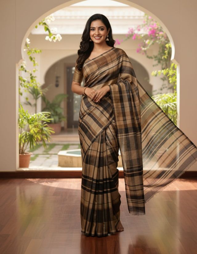 Womens Chiffon yellow  Printed Designer Saree with Unstitched Blouse